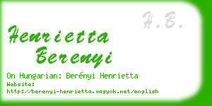 henrietta berenyi business card