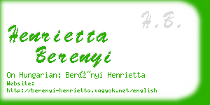 henrietta berenyi business card